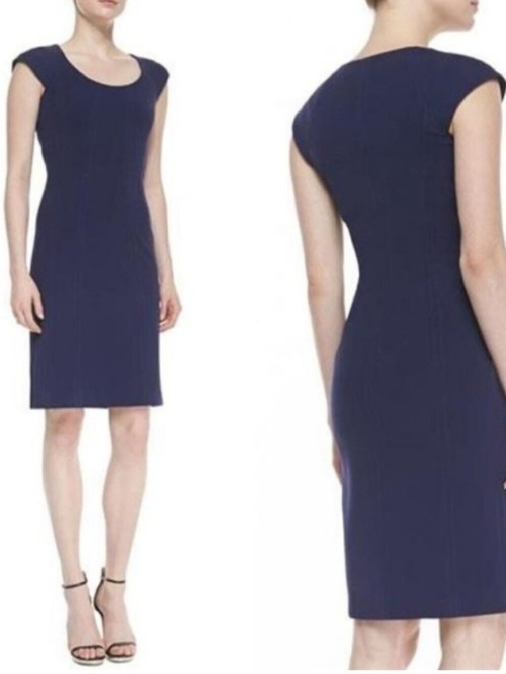 DVF April Cap-Sleeve Jersey Stretch Dress in Blue Purple